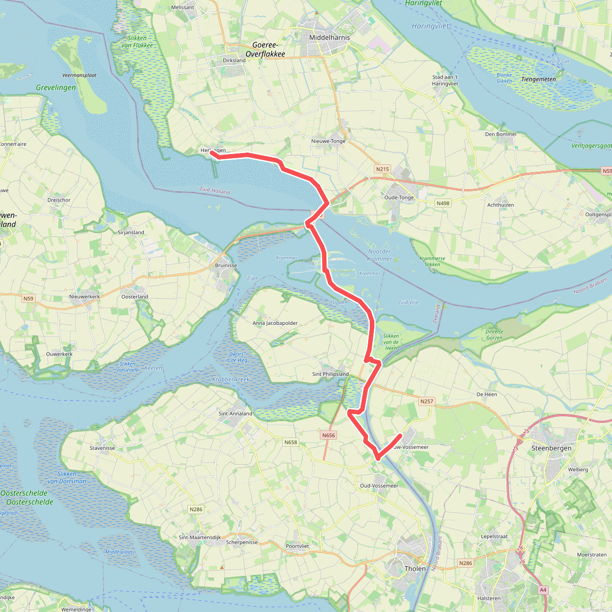 Herkingen - Nieuw Vossemeer · Nederlands Kustpad 1 etappe 14