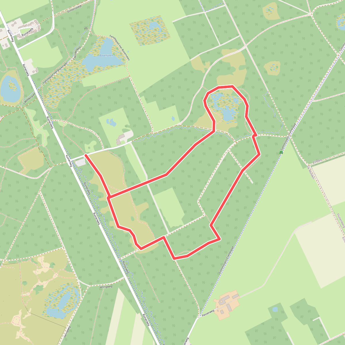 Wandelroute Ruinen wit