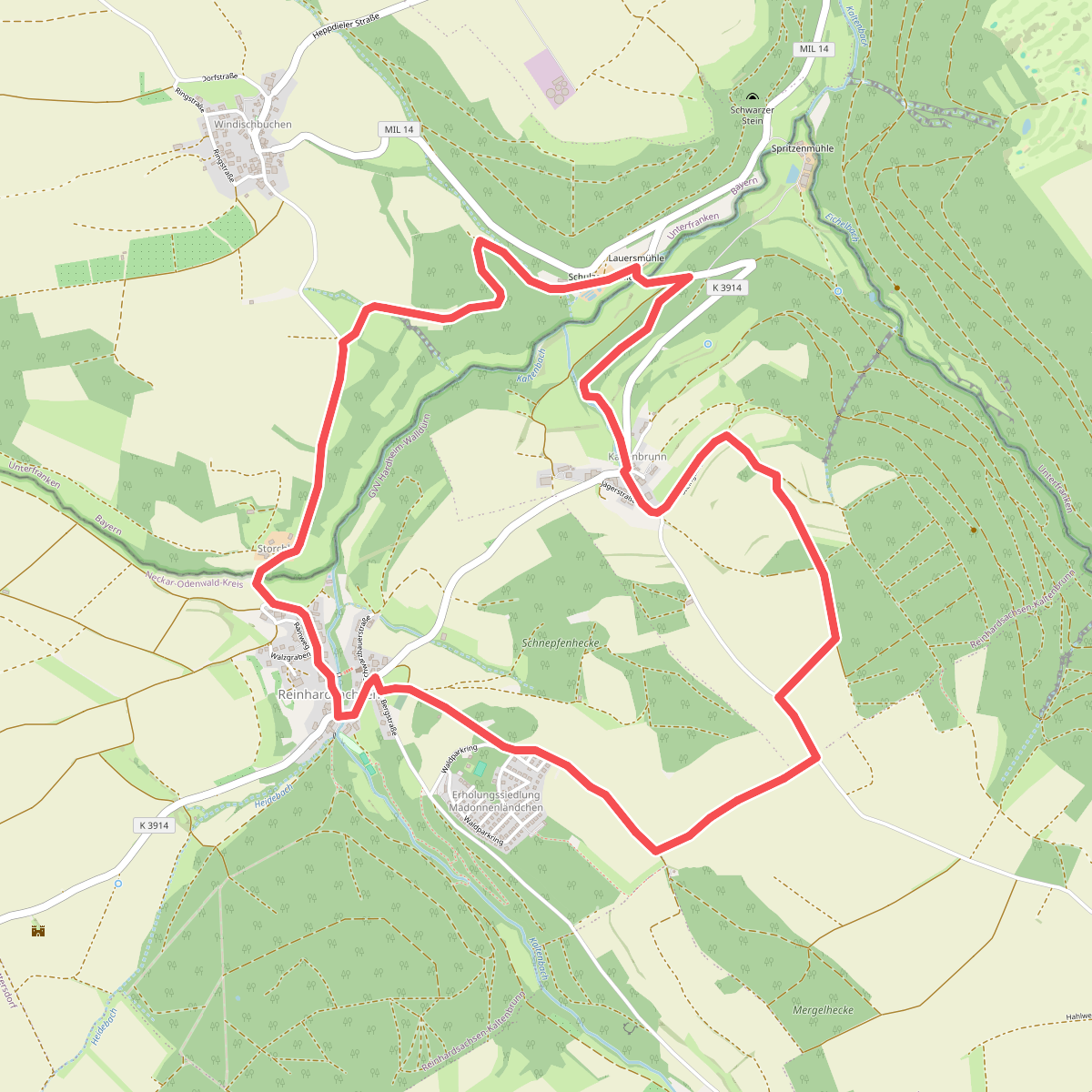 Rundwanderweg Reinhardsachsen 1: Schulzenmühlen-Weg