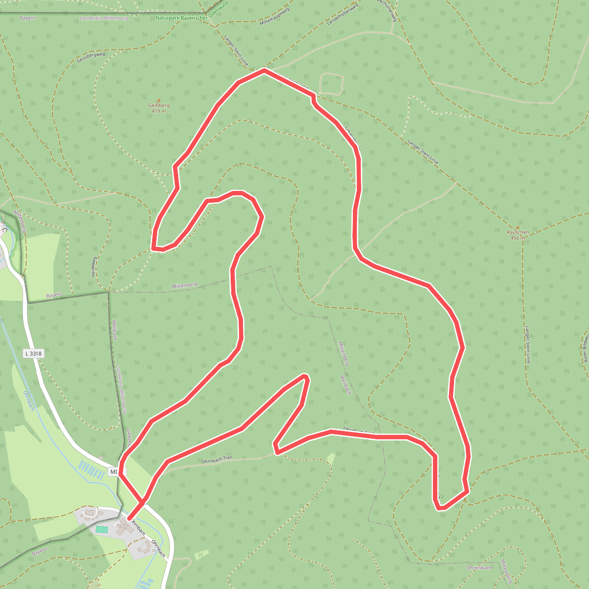 Rundwanderweg Weilbach Ohrnbach 3 : Geis-Berg-Weg