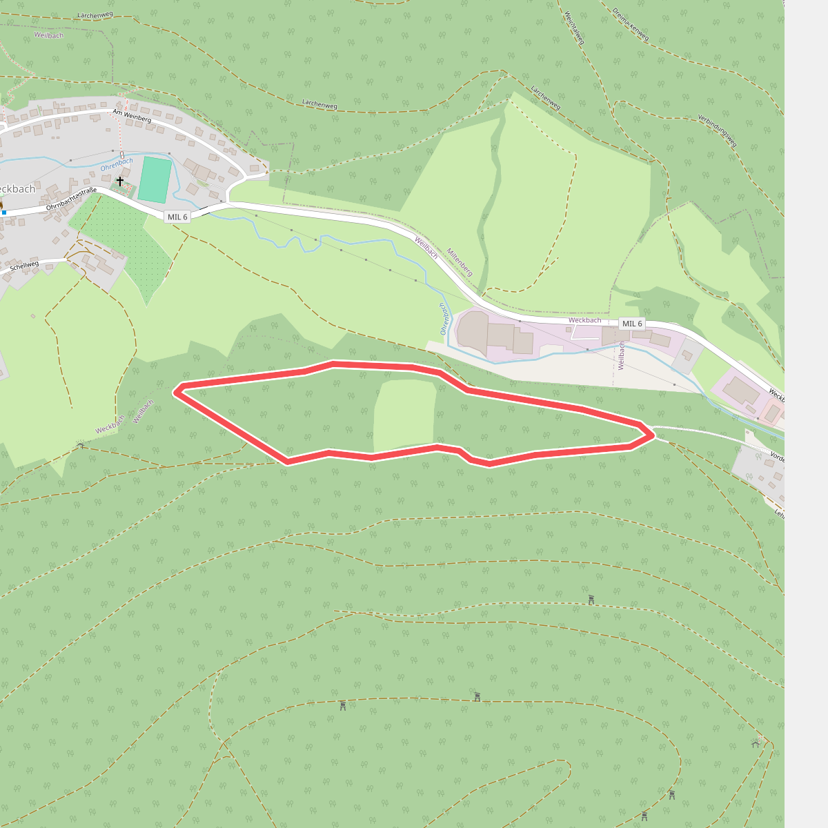 Parkplatzrundwanderweg Weilbach Hallenwald 2 : Hinterhallweg