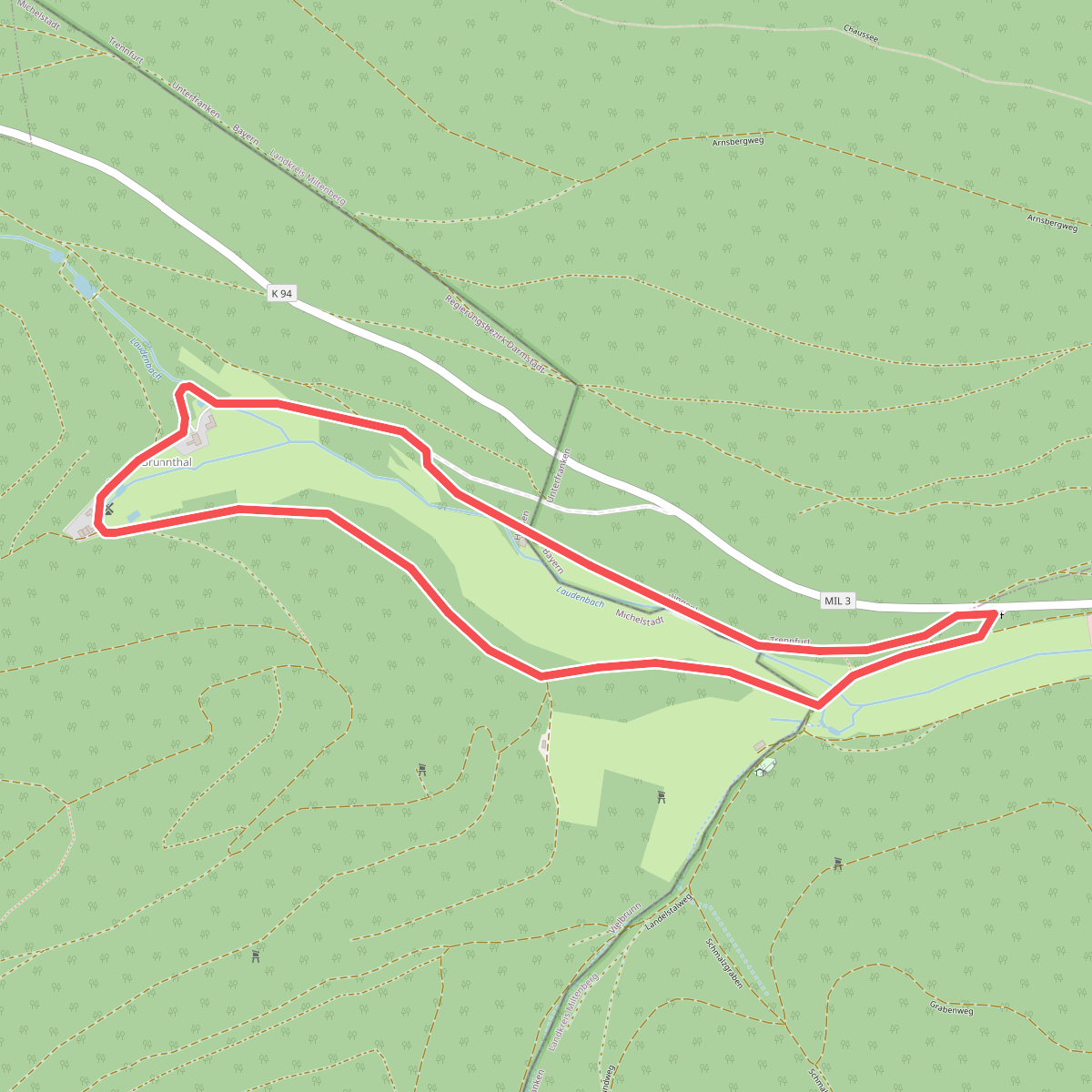 Rundwanderweg Tal Laudenbach 1: Brunnthal-Weg