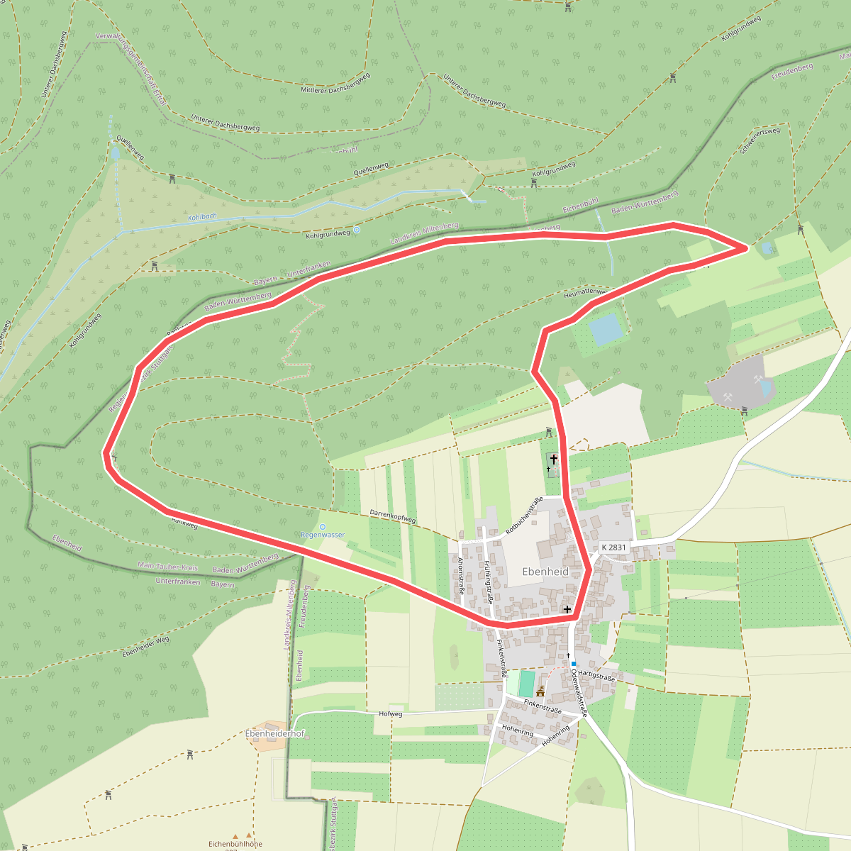 Rundwanderweg Ebenheid, Eb1, Steinich-Weg