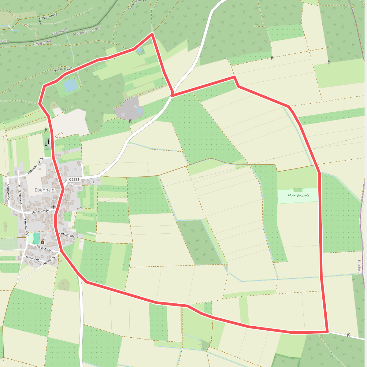 Rundwanderweg Ebenheid, Eb2, Hohbusch-Weg