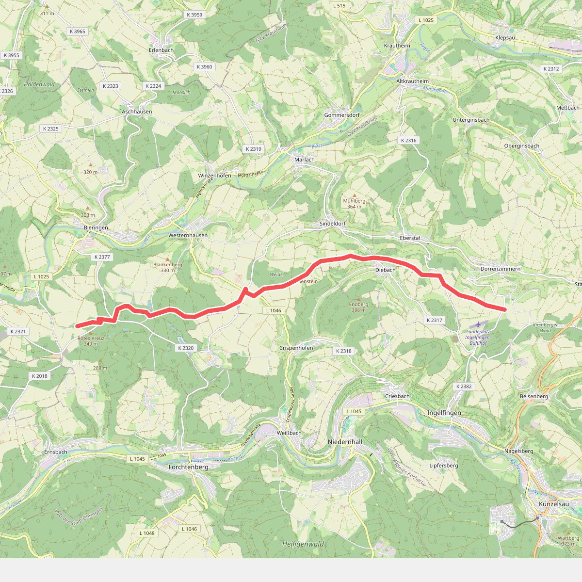 blaues Minus Neusaß - Diebach
