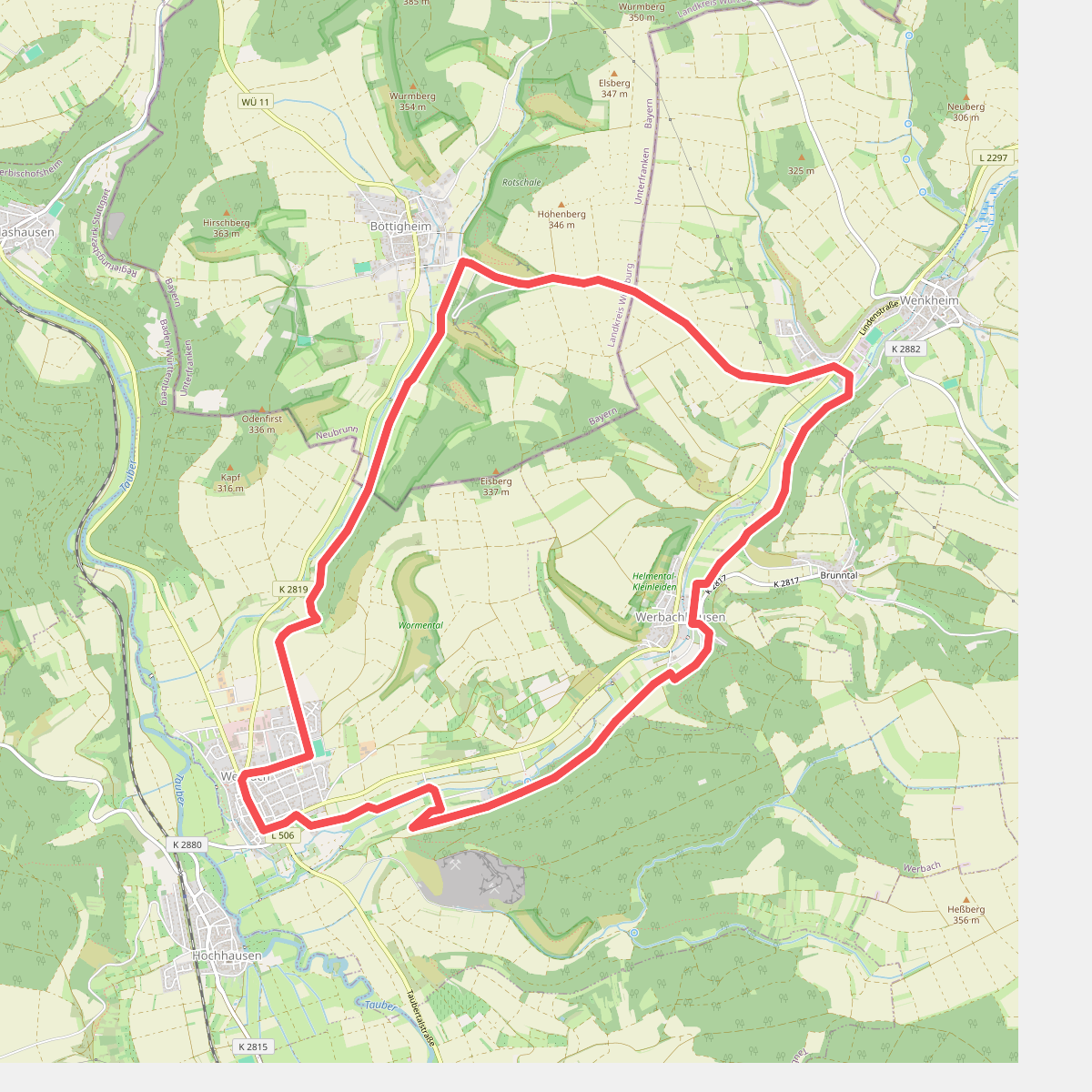Liebliches Taubertal – Rundwanderweg 7 – Muschelkalk und Orchideen