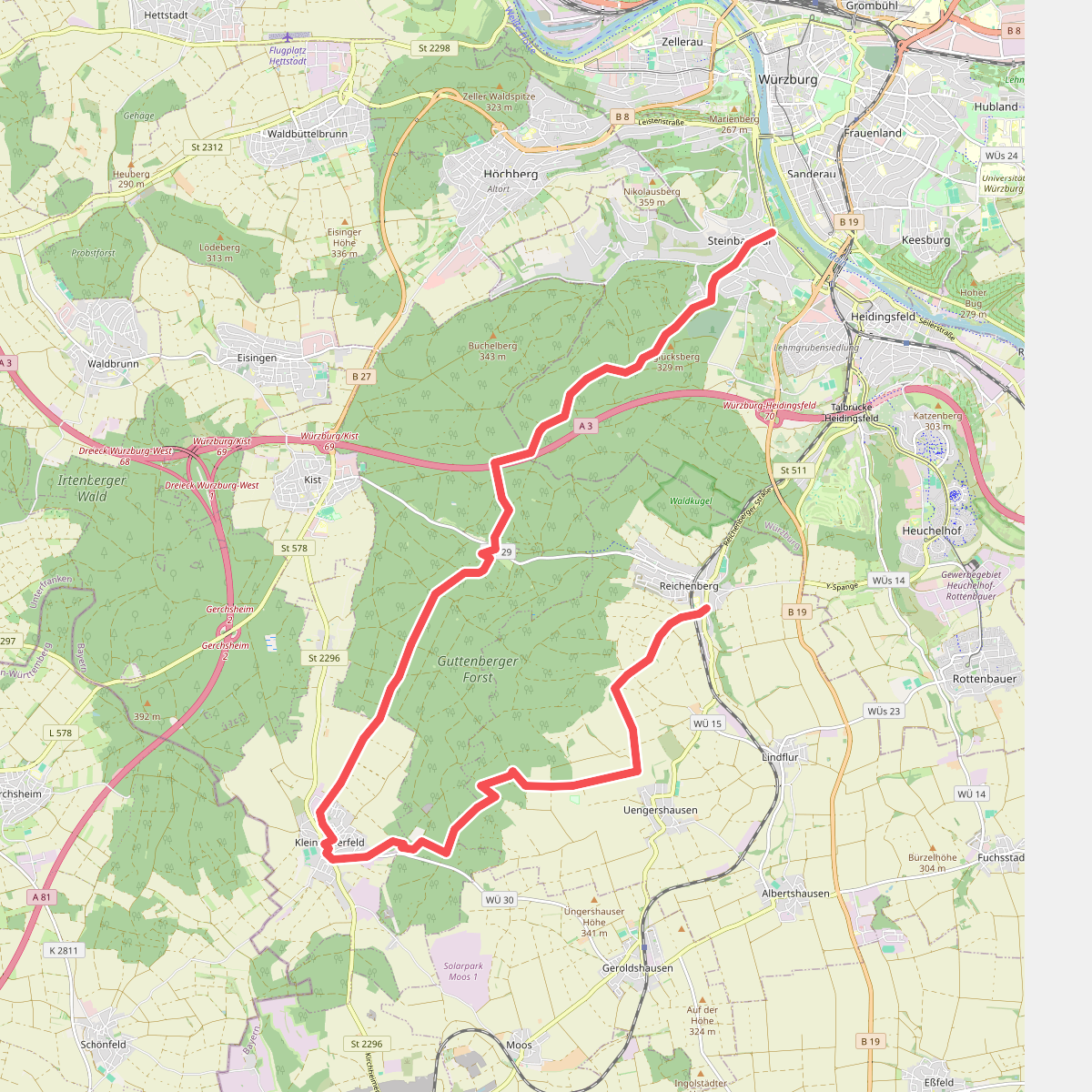 Rot: Wü-Steinbachtal - Reichenberg