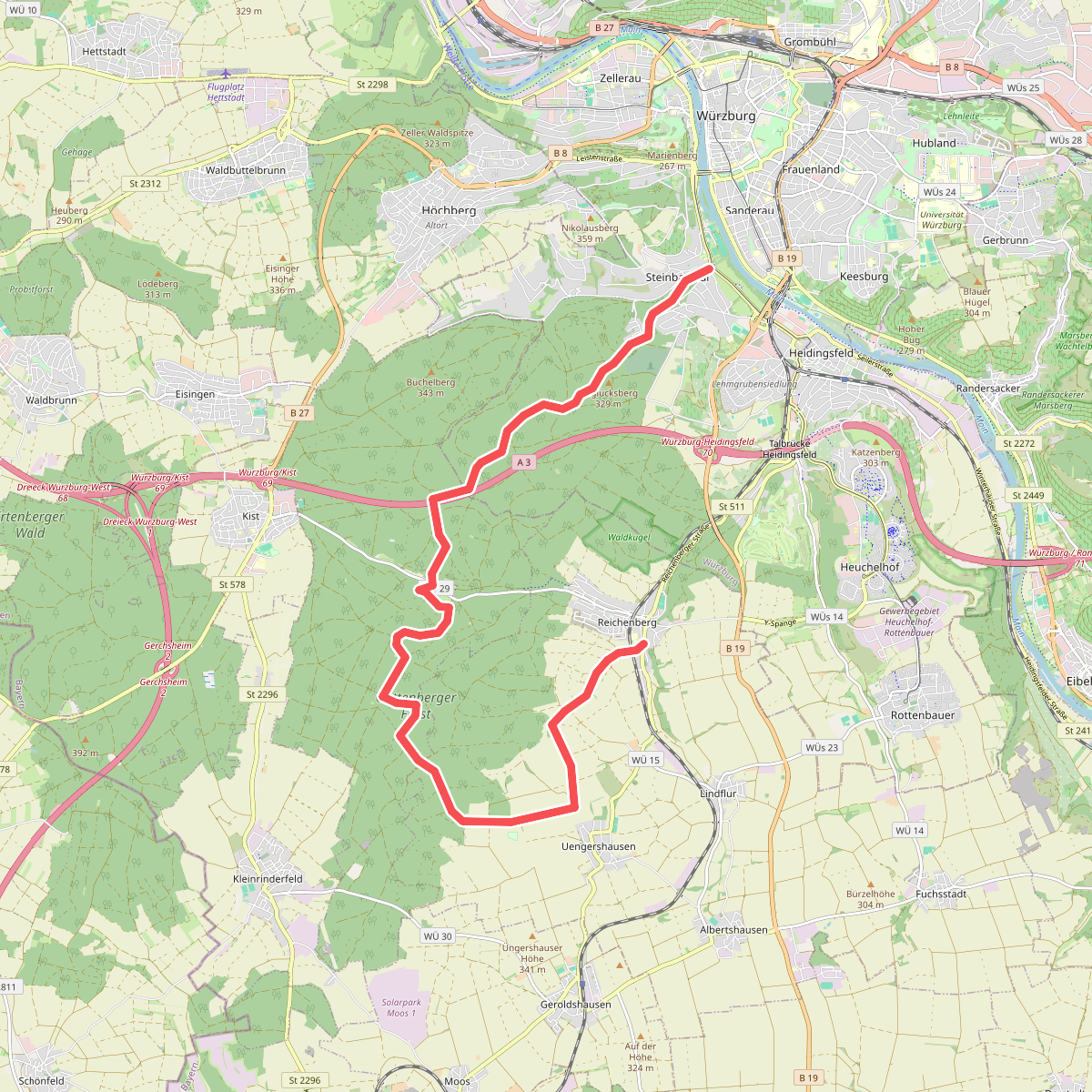 Schwarz: Wü-Steinbachtal - Reichenberg