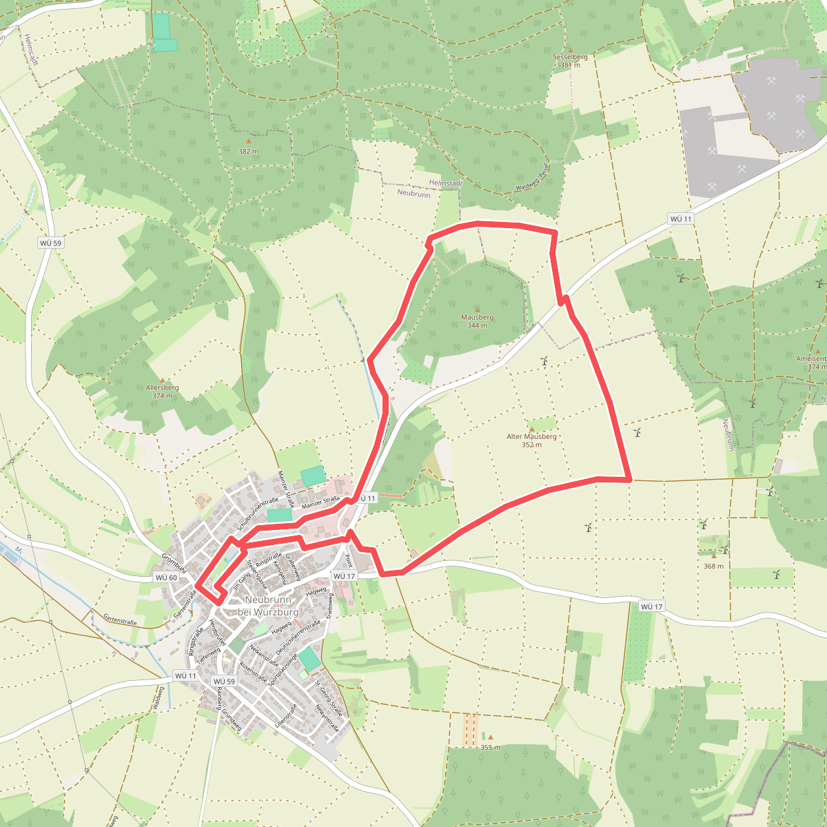 Wandern & Nordic Walking rund um Neubrunn - Mausberg