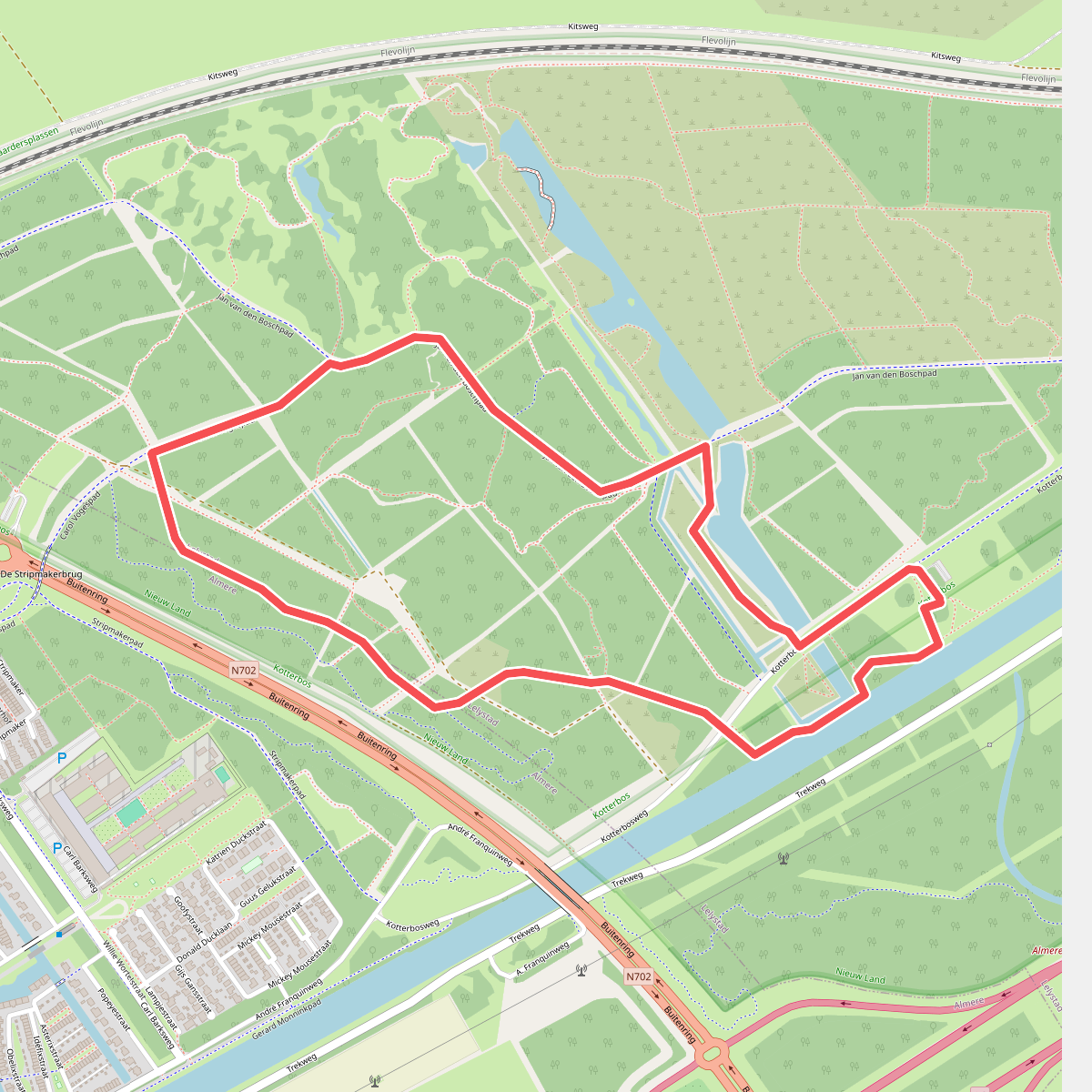 Wandelroute familiepad Kotterbos