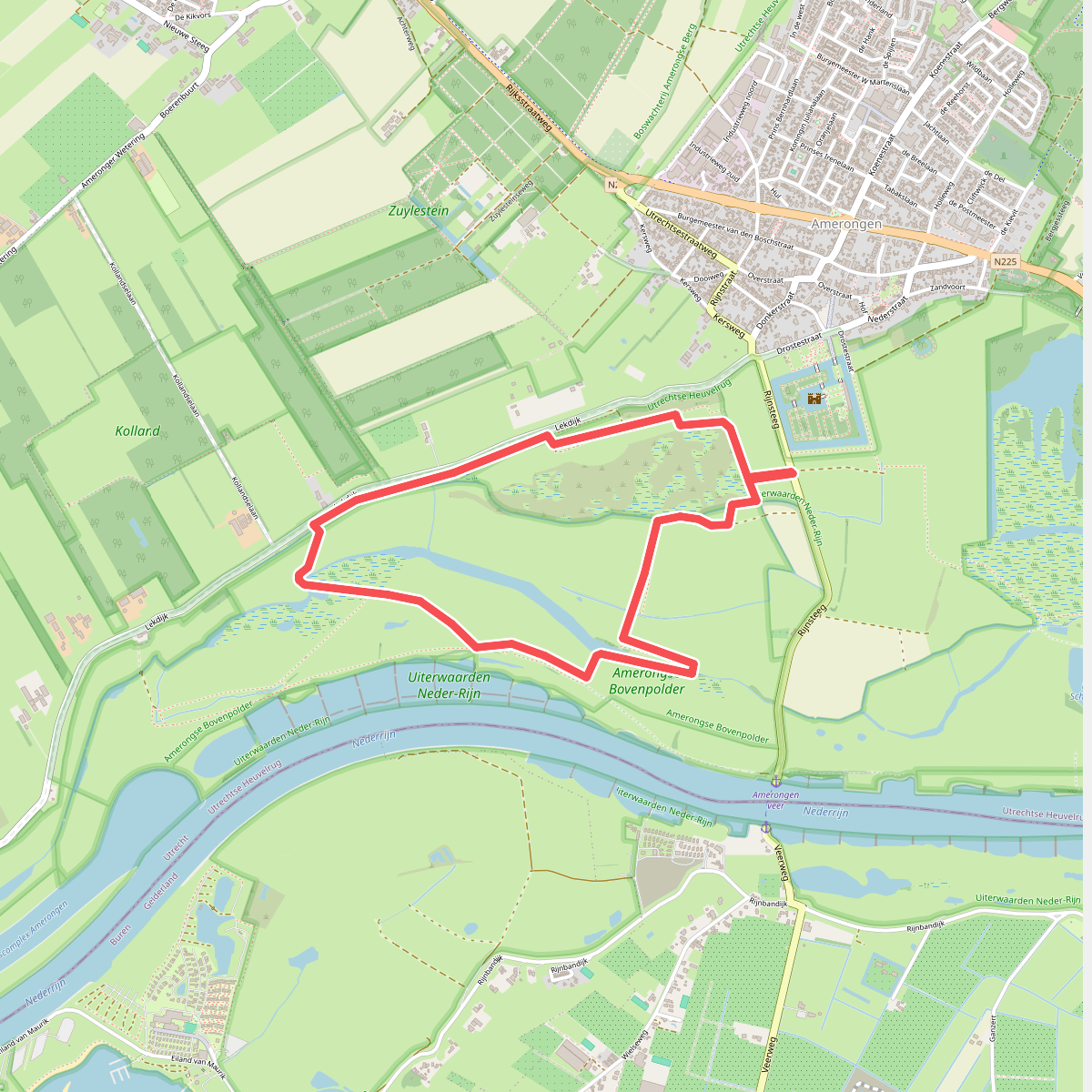 Wandelroute laarzenpad Amerongse Bovenpolder