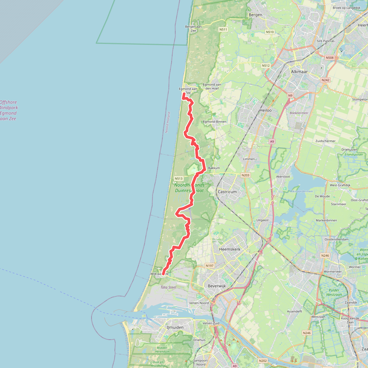 Wijk aan Zee - Egmond aan Zee · Nederlands Kustpad 2 etappe 8