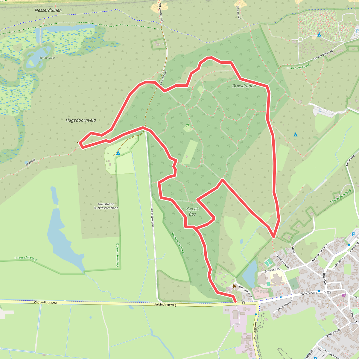 Wandelroute Kwekerijbos of Briksduinen