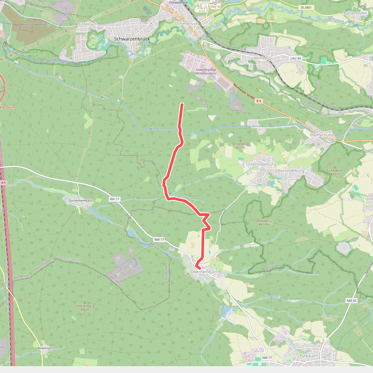Schwarzenbruck Wanderweg