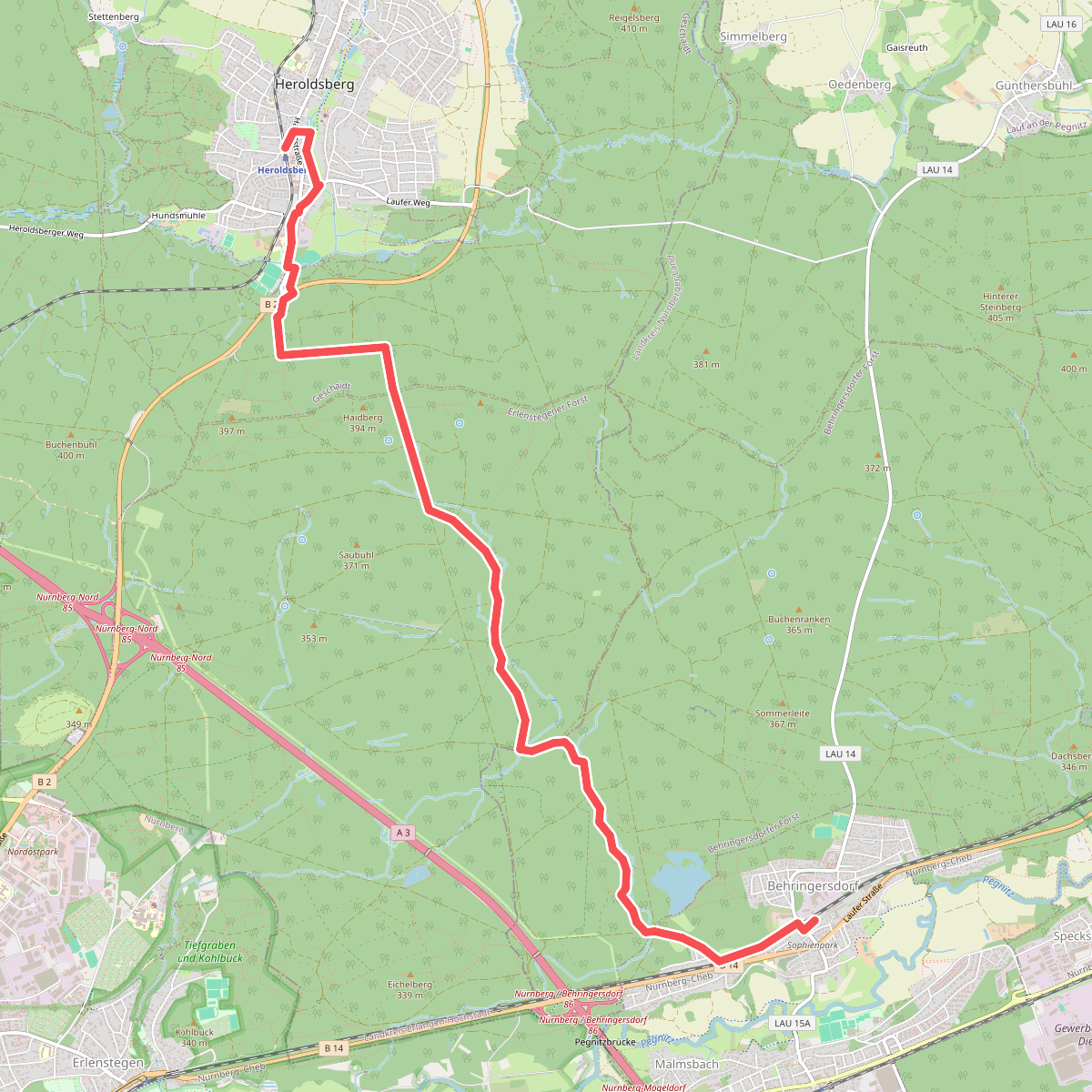 Wanderweg Behringersdorf-Heroldsberg