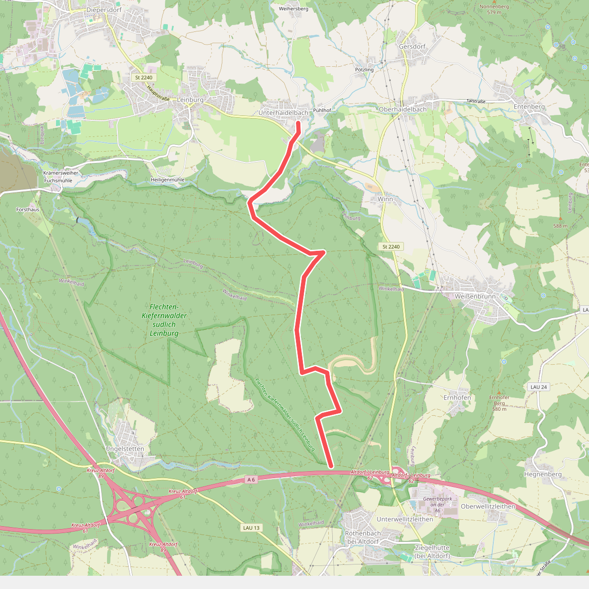 Unterhaidelbach-Verbindung Dünenweg