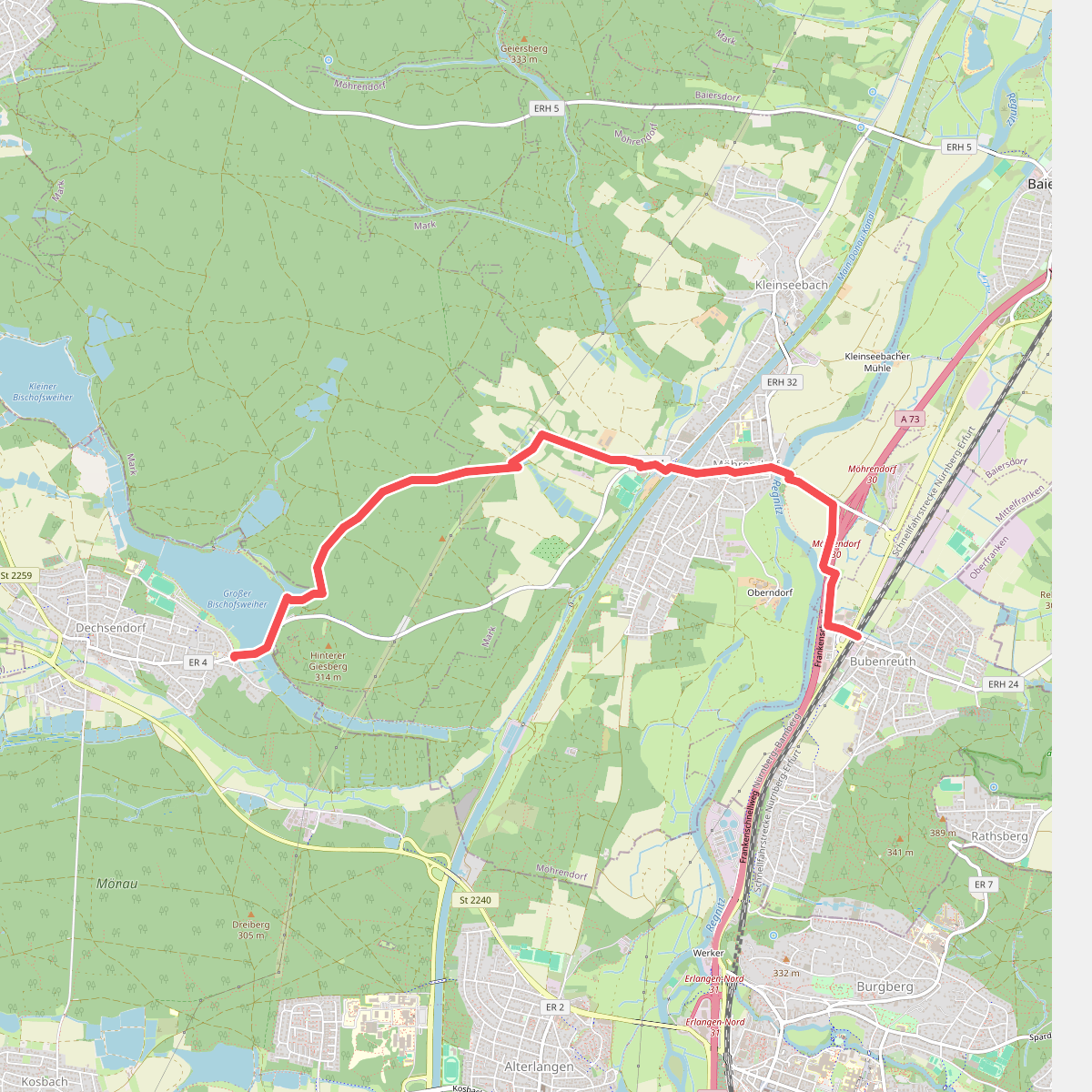 Wanderweg Schneider-Scheumann-Weg (Zubringer Bubenreuth)