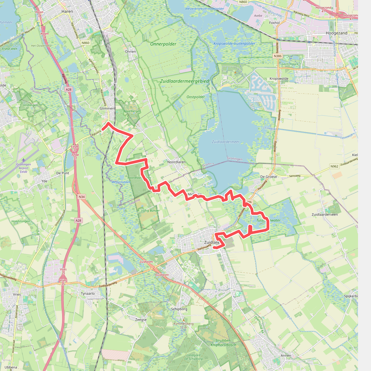 Glimmen - Zuidlaren · Drenthepad etappe 10