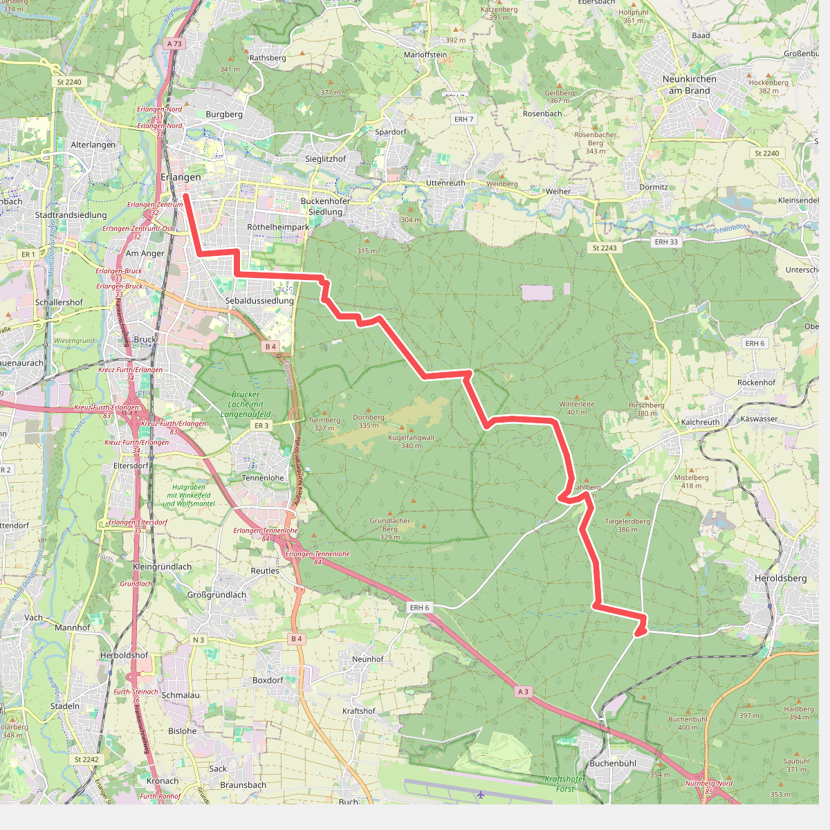 Wanderweg Buchenbühl – Erlangen