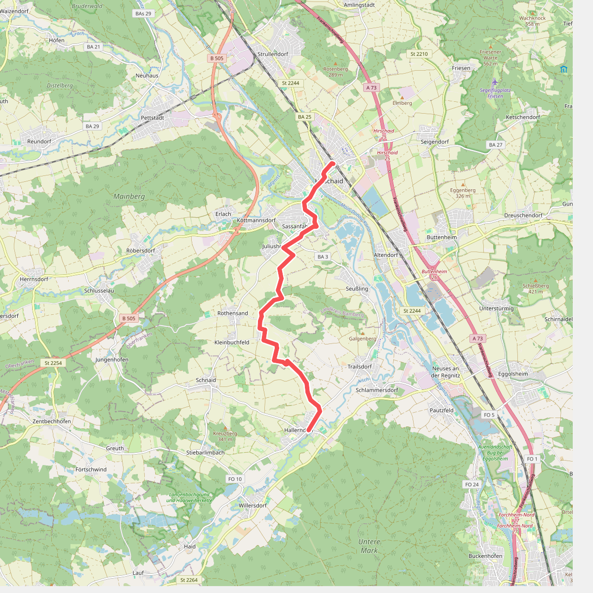 Hirschaid Wanderweg "Roter Fisch"