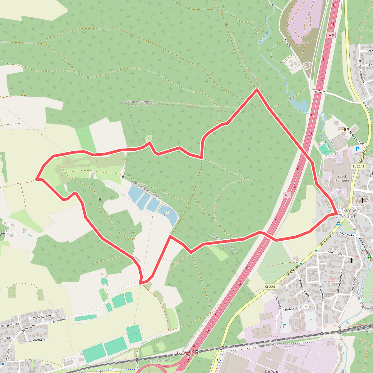 Neunkirchen am Sand Rundwanderweg Rot 1