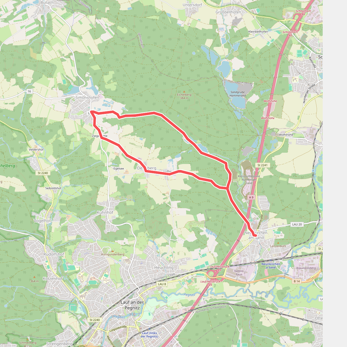 Neunkirchen am Sand Rundwanderweg Rot 3