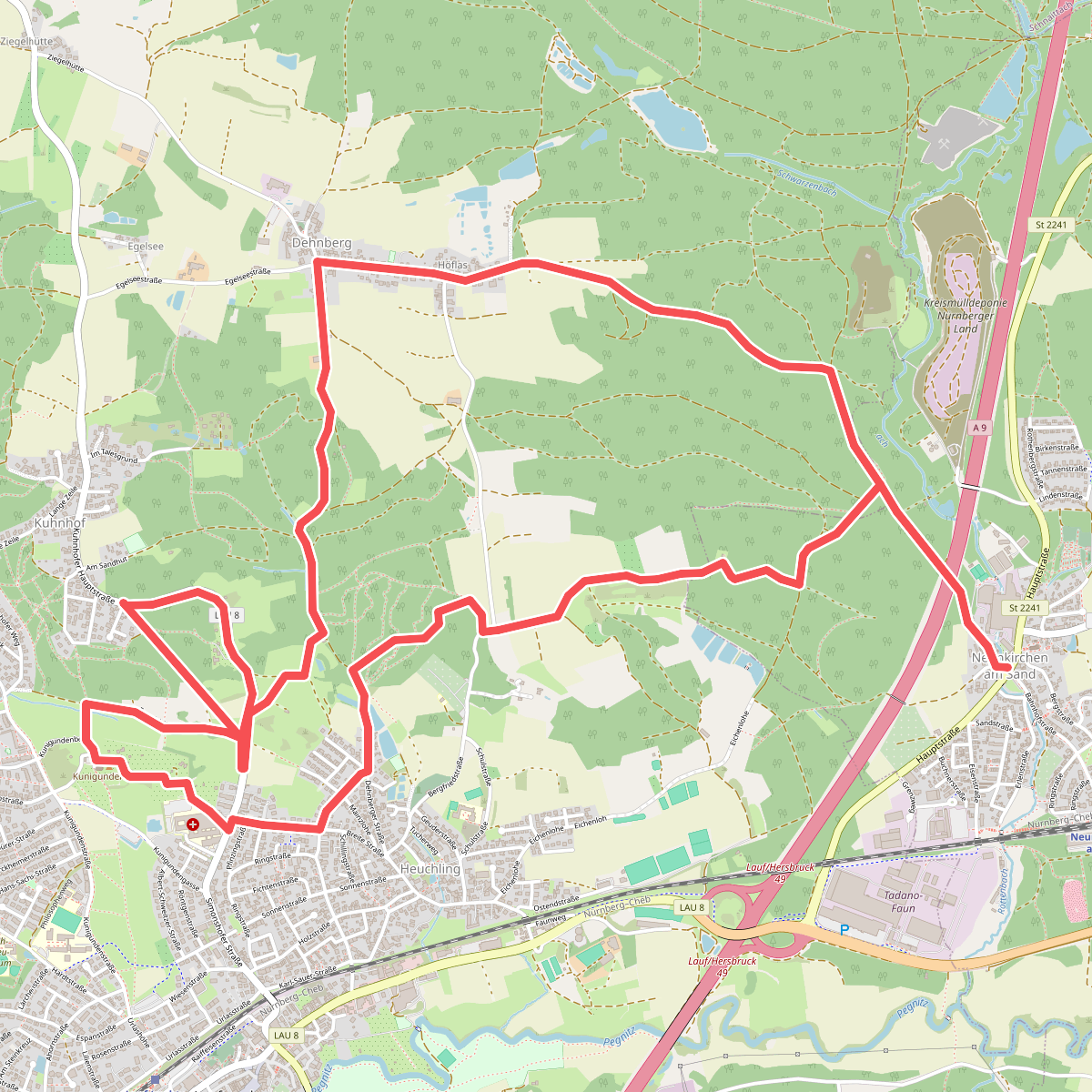 Neunkirchen am Sand Rundwanderweg Rot 4
