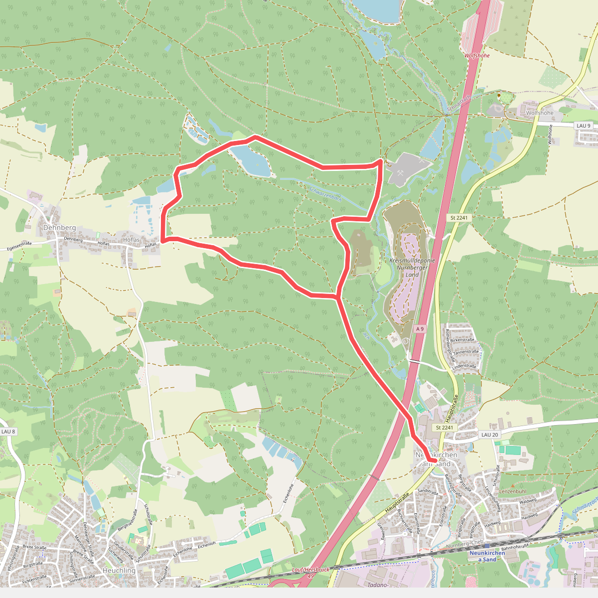 Neunkirchen am Sand Rundwanderweg Rot 5