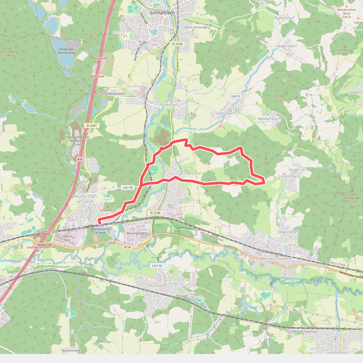 Neunkirchen am Sand Rundwanderweg Grün 3