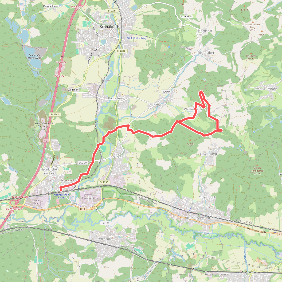 Neunkirchen am Sand Rundwanderweg Grün 4
