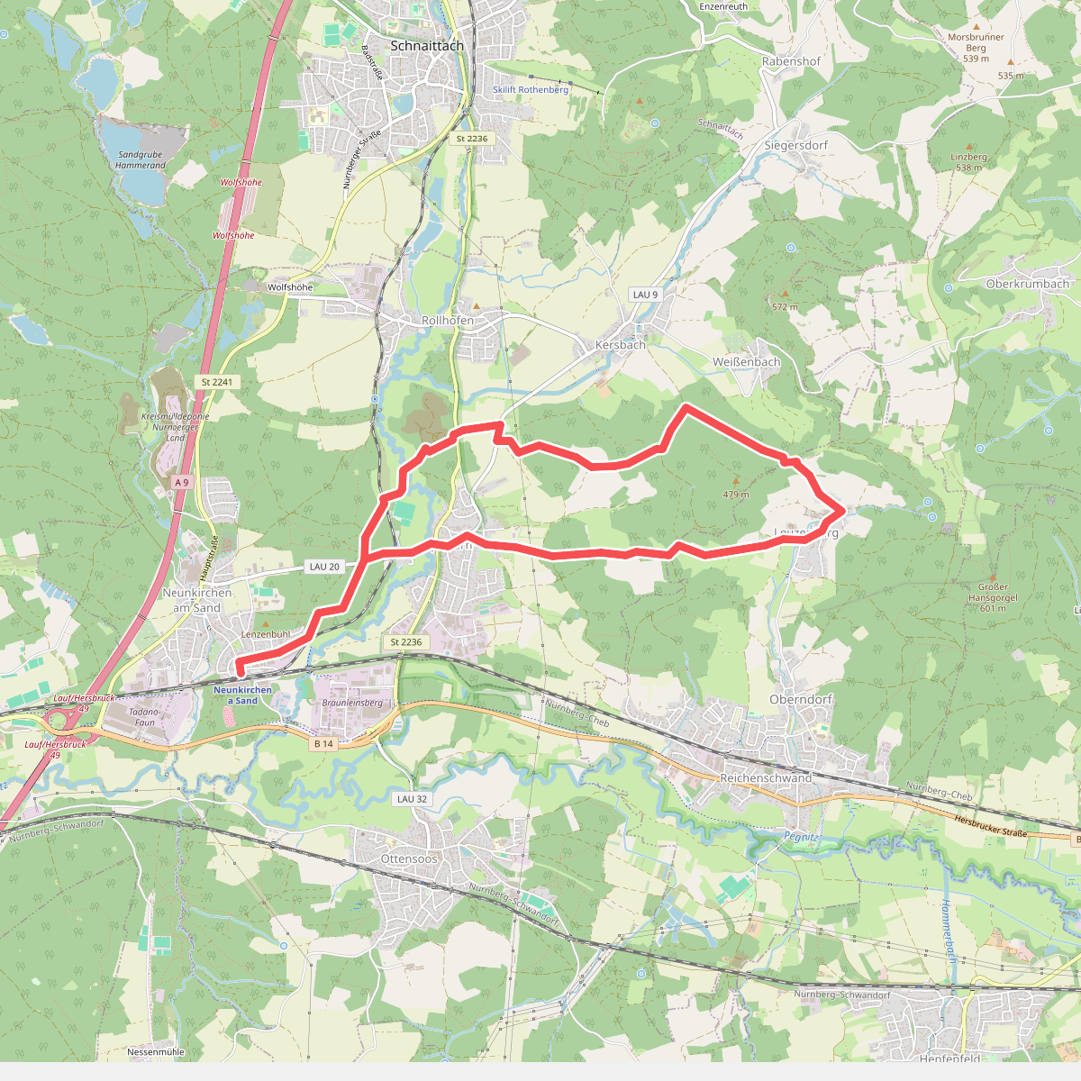 Neunkirchen am Sand Rundwanderweg Grün 5