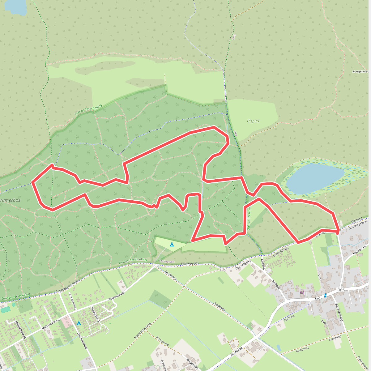 Wandelroute Formerumerbos en Wilhelminapolder