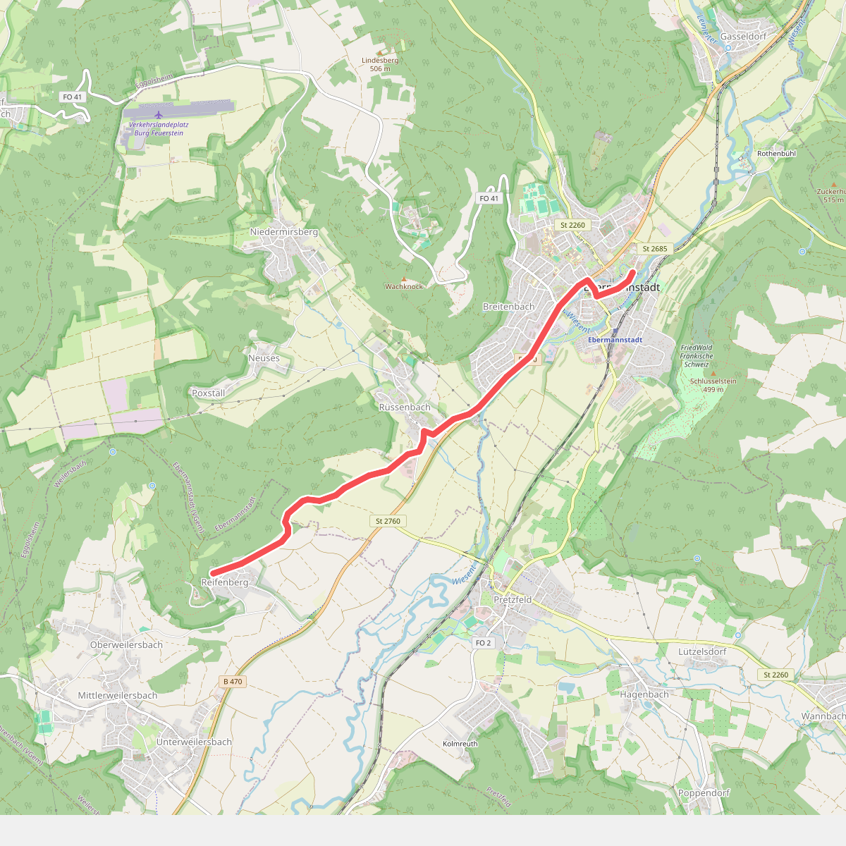 Wanderweg Roter Schrägbalken