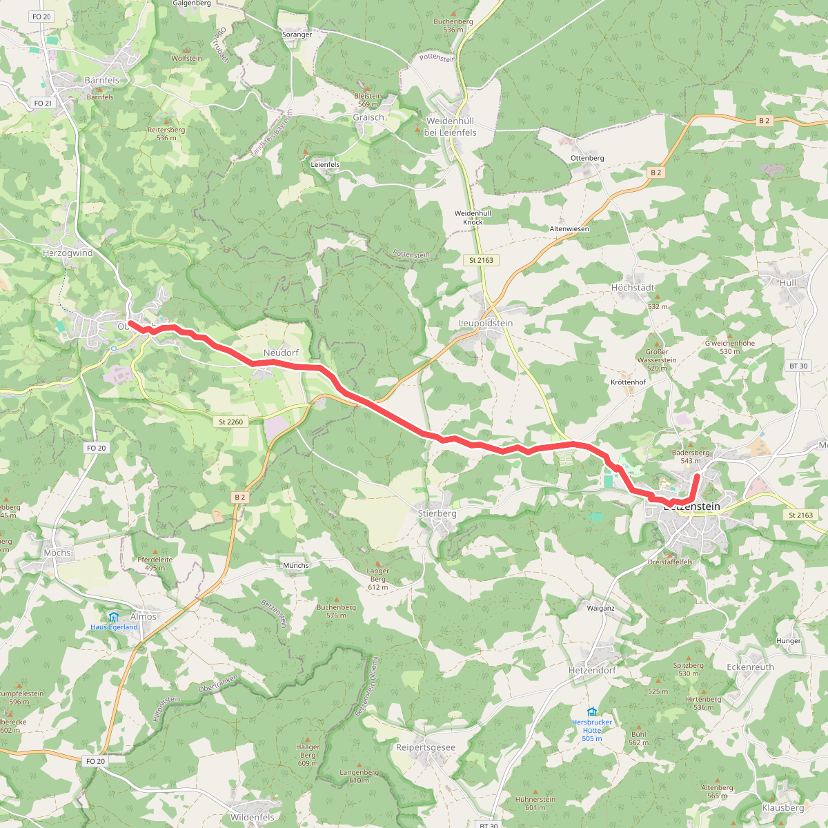 WanderwegObertrubach - Betzenstein