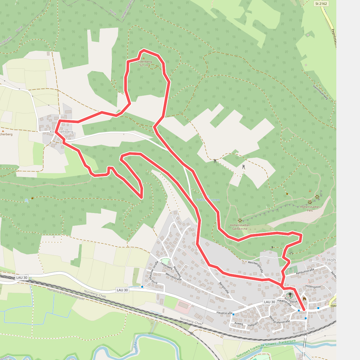 Hohenstadt Rundweg 1 - Hasen-Markierung