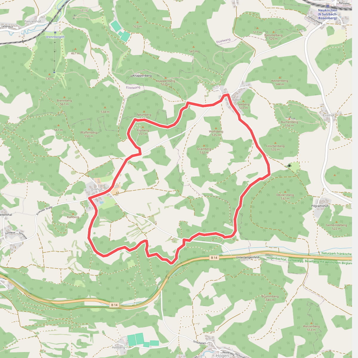 Rundwanderweg Roter Punkt Ernhüll