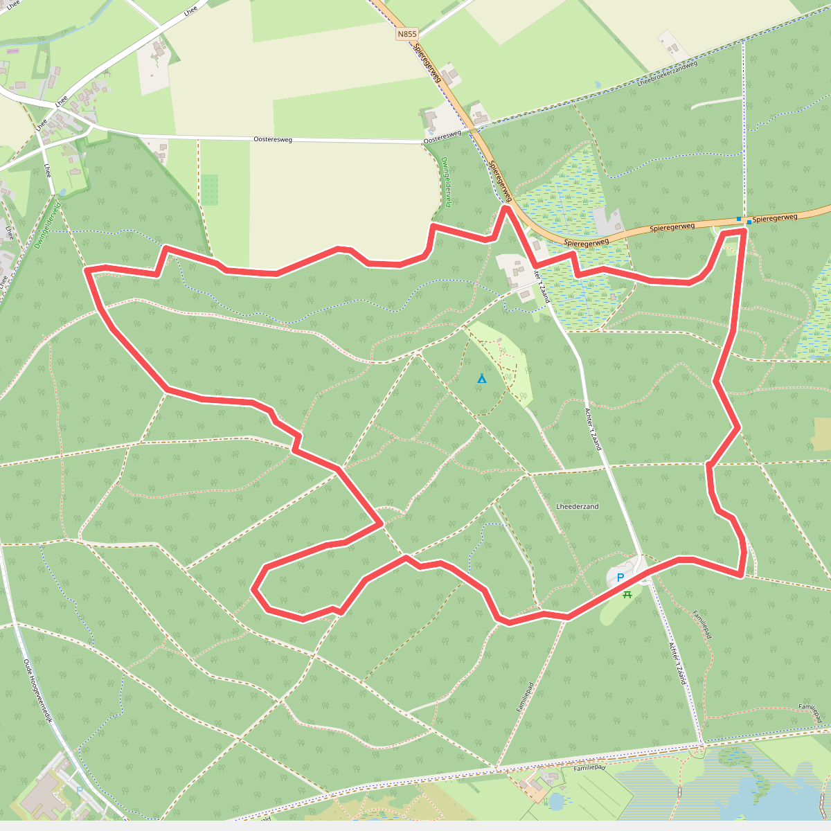 Wandelroute Lheederzand geel