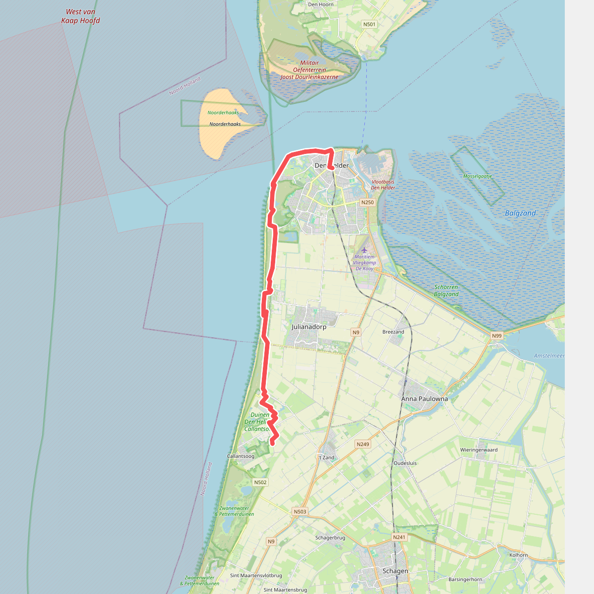 De Nollen - Den Helder station · Nederlands Kustpad 2 etappe 14