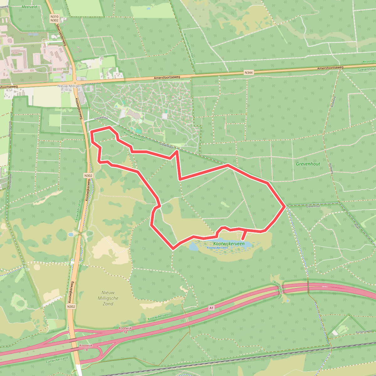 Wandelroute Kootwijkerveen