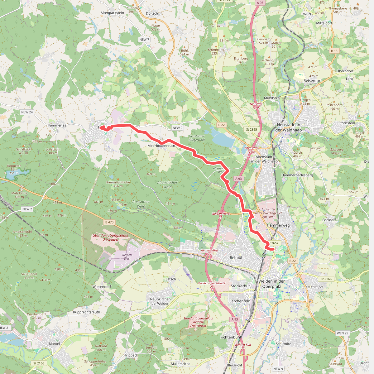 Weiden/Eisstadion - Parkstein