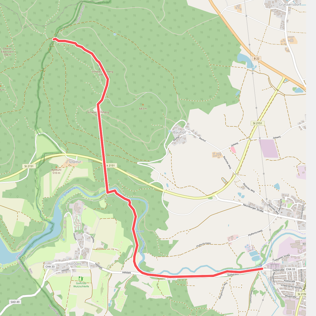 Grün-Weiß-Weg (Oberpfälzer Wald: Armesberg <> Rötz)