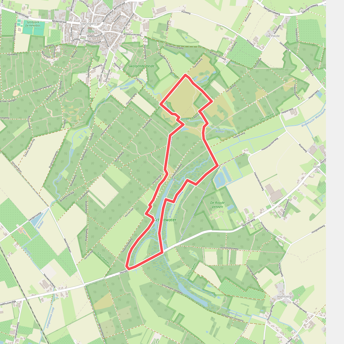 Wandelroute Schuitwater Bos en Heide