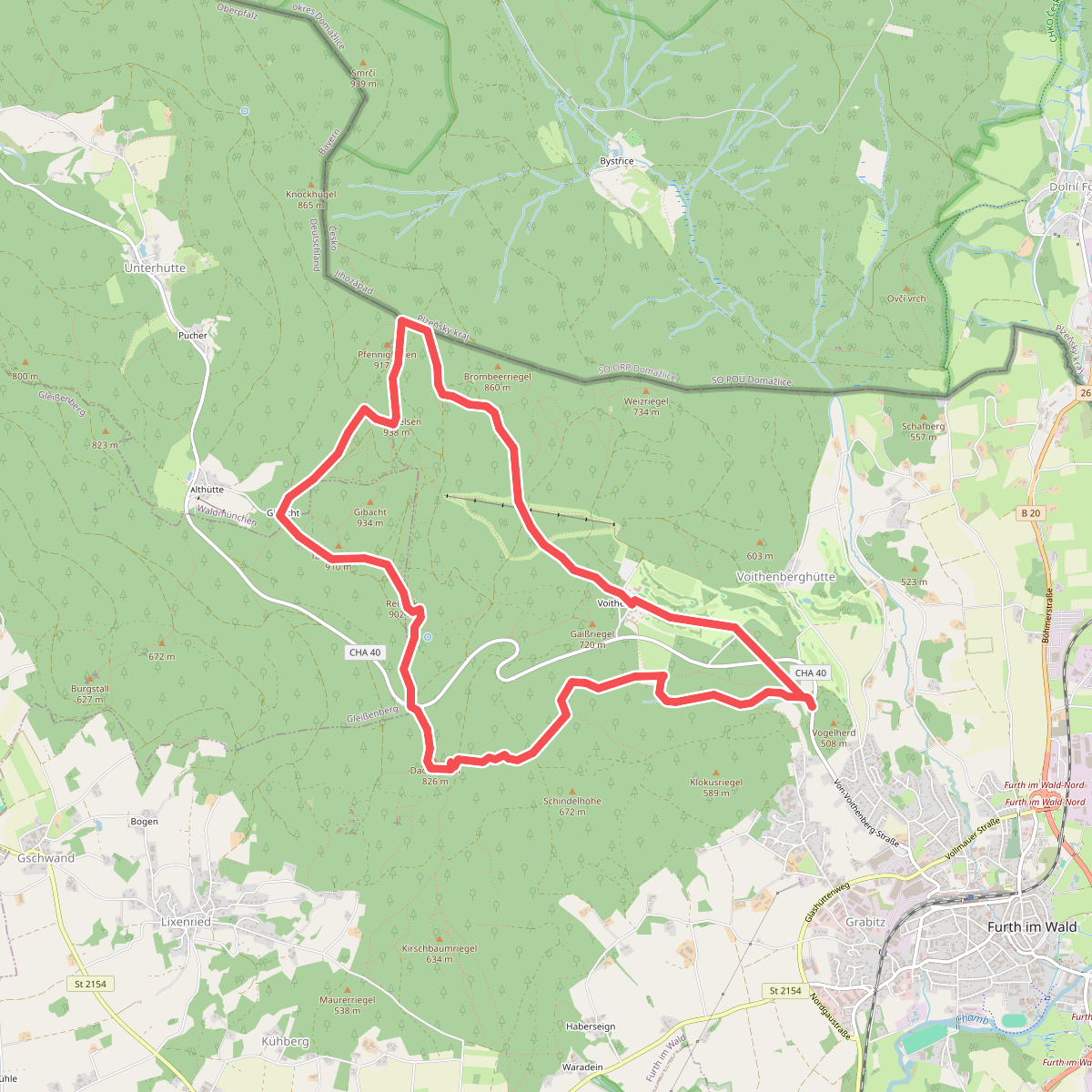 Fu09 »Dreiwappenweg« (Furth im Wald) inkl. Abkürzung