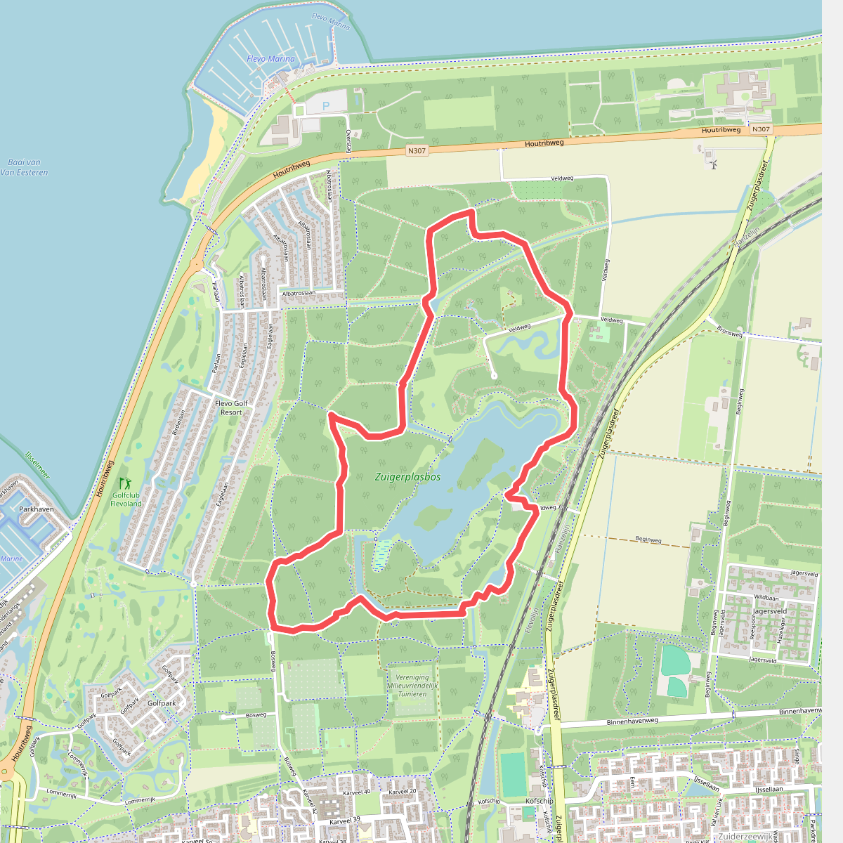 Wandelroute Zuigerplasbosroute 