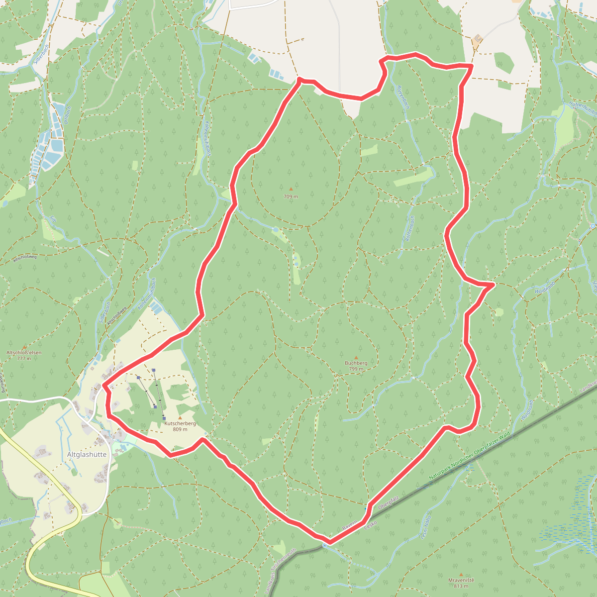 Bärnau Rundweg 1: Zur Altglashütte und zur Waldnaabquelle
