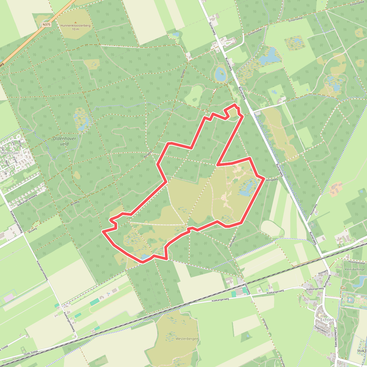 Wandelroute Natuurpad Ruinen