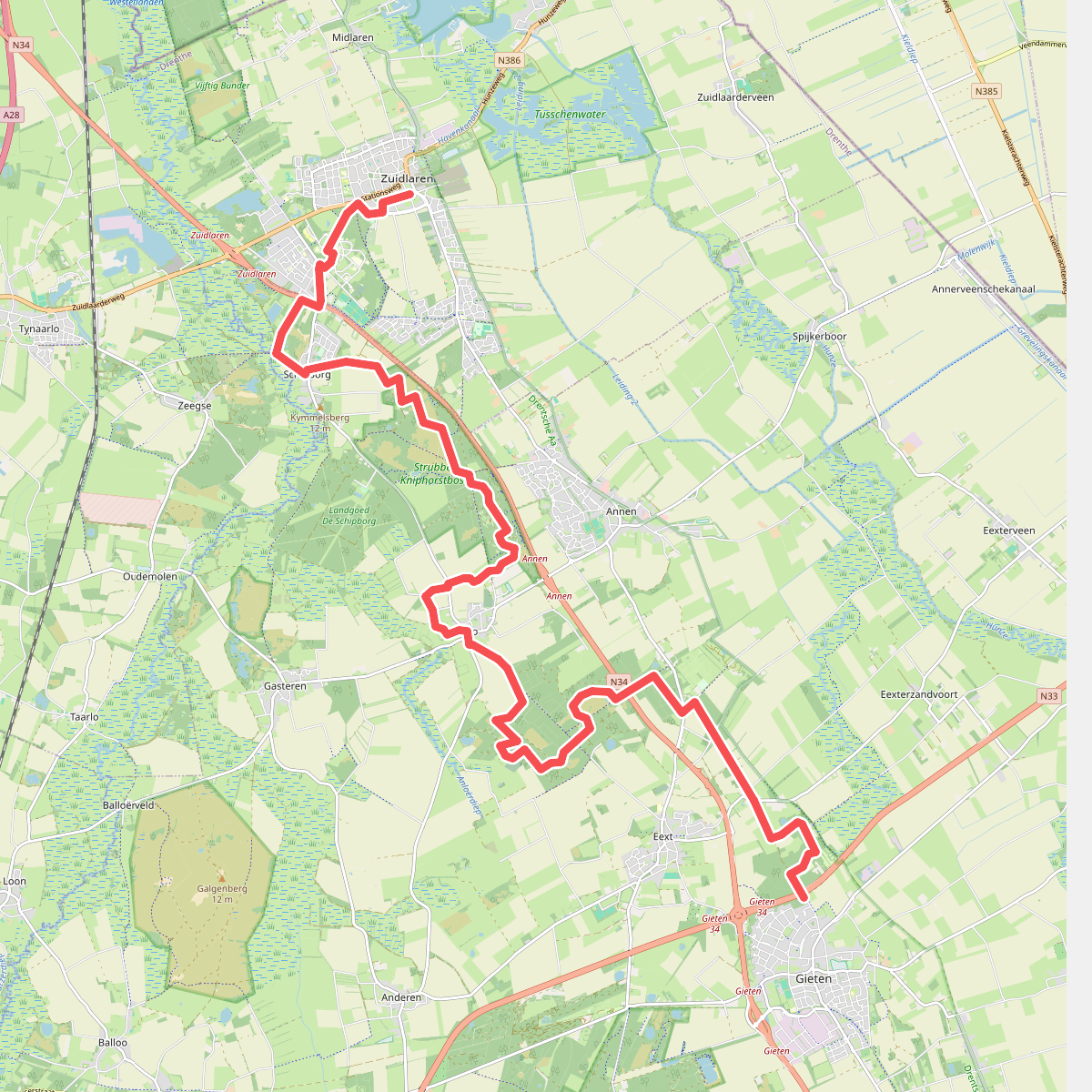 Zuidlaren - Gieten · Drenthepad etappe 11