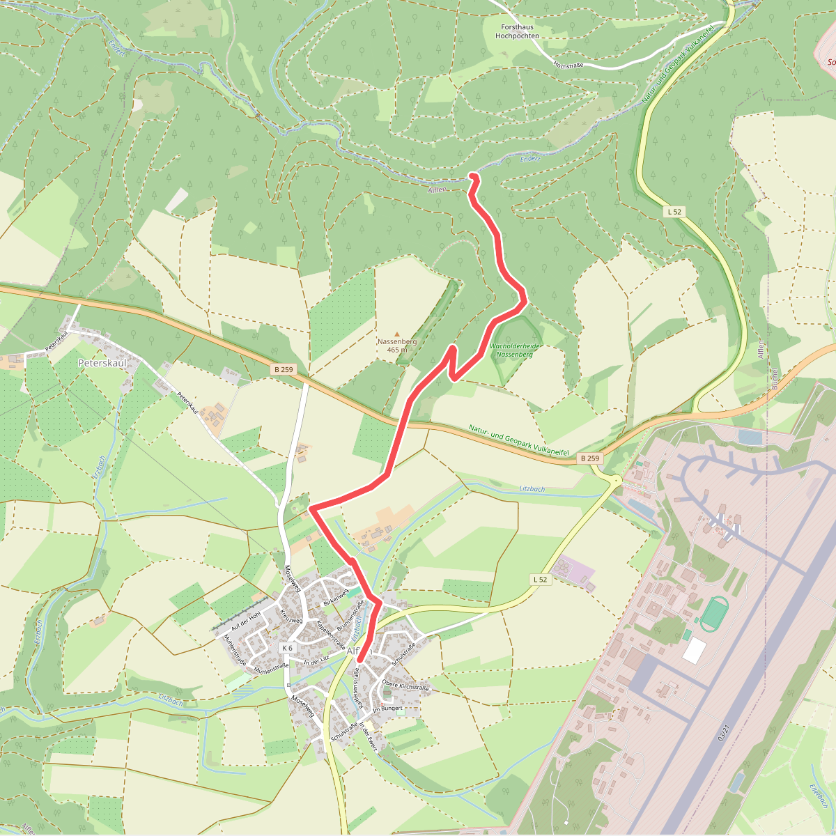 Wilde Endert, Zuweg Alflen