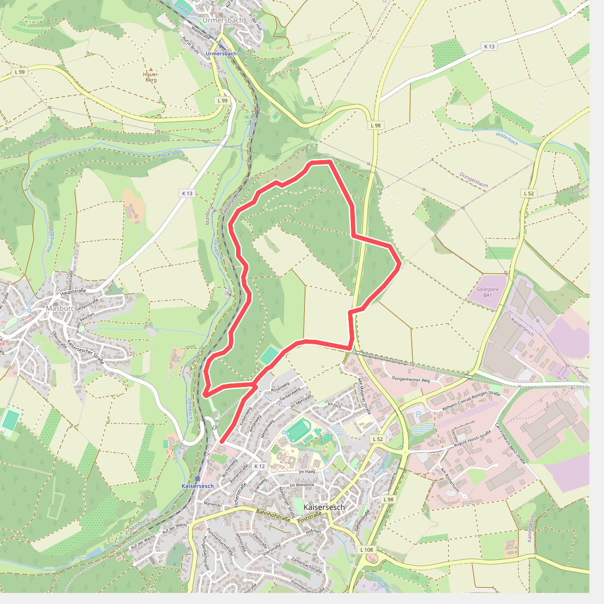 Ortswanderweg 4 im Bereich Kaisersesch und Masburg