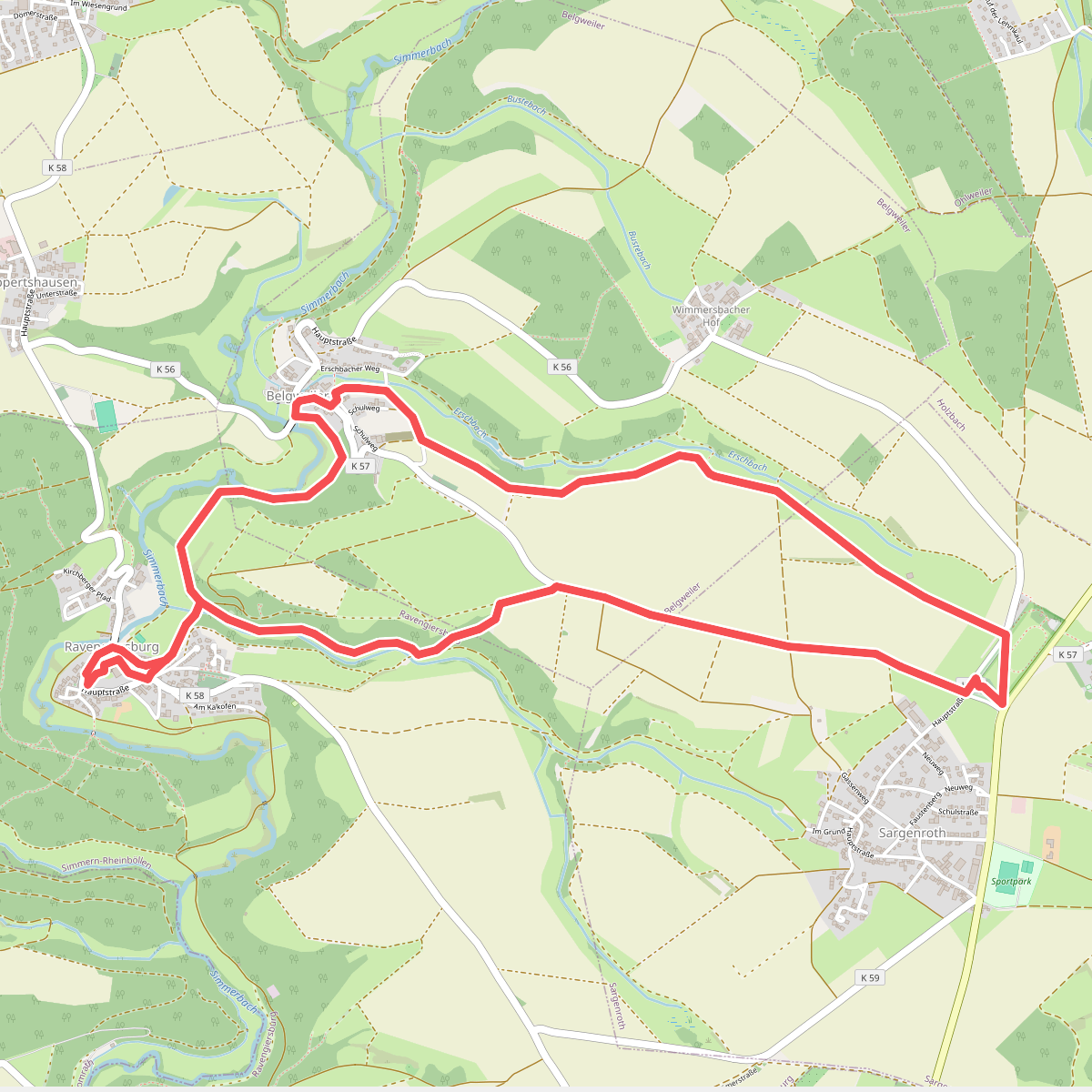 Kirchweg am Simmerbach